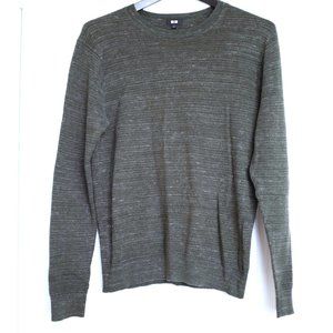 Uniqlo olive green textured cotton wool blend sweatshirt